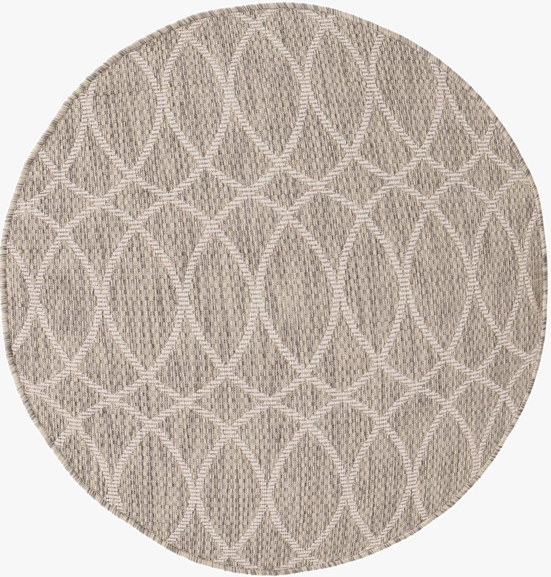 3' x 3' Washable Lattice Indoor / Outdoor Round Rug