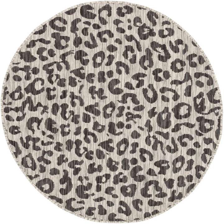 4' x 4' Easy-Clean Safari Indoor / Outdoor Round Rug