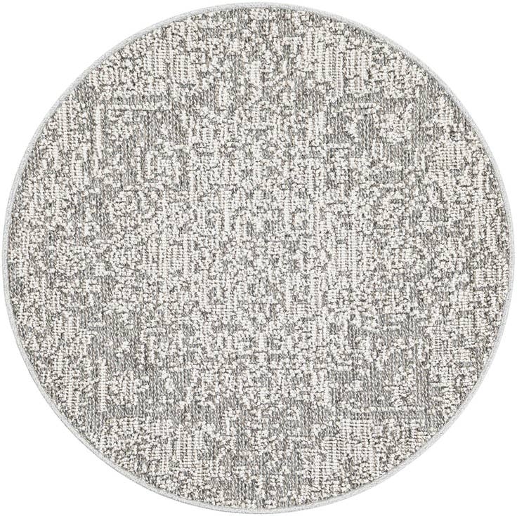 Detail image of 3' 1 x 3' 1 Easy-Clean Traditional Indoor / Outdoor Round Rug