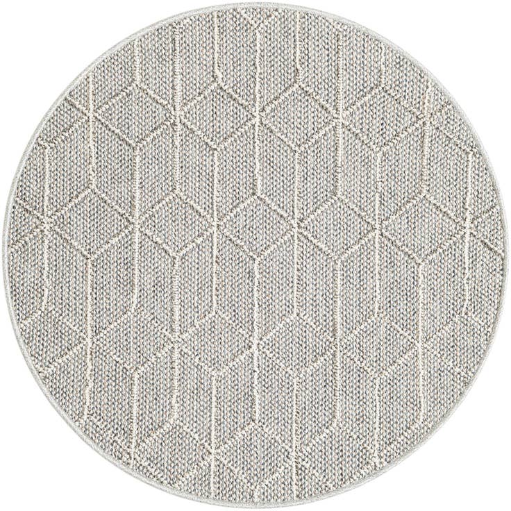 Detail image of 3' 1 x 3' 1 Easy-Clean Trellis Indoor / Outdoor Round Rug