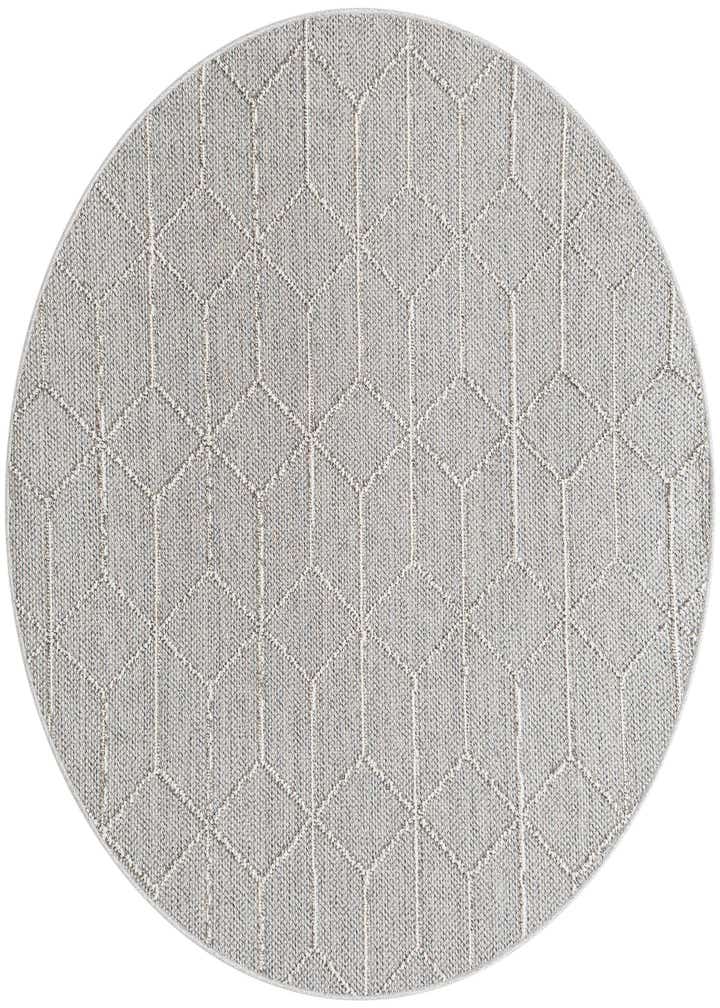5' 3 x 5' 3 Easy-Clean Trellis Indoor / Outdoor Round Rug