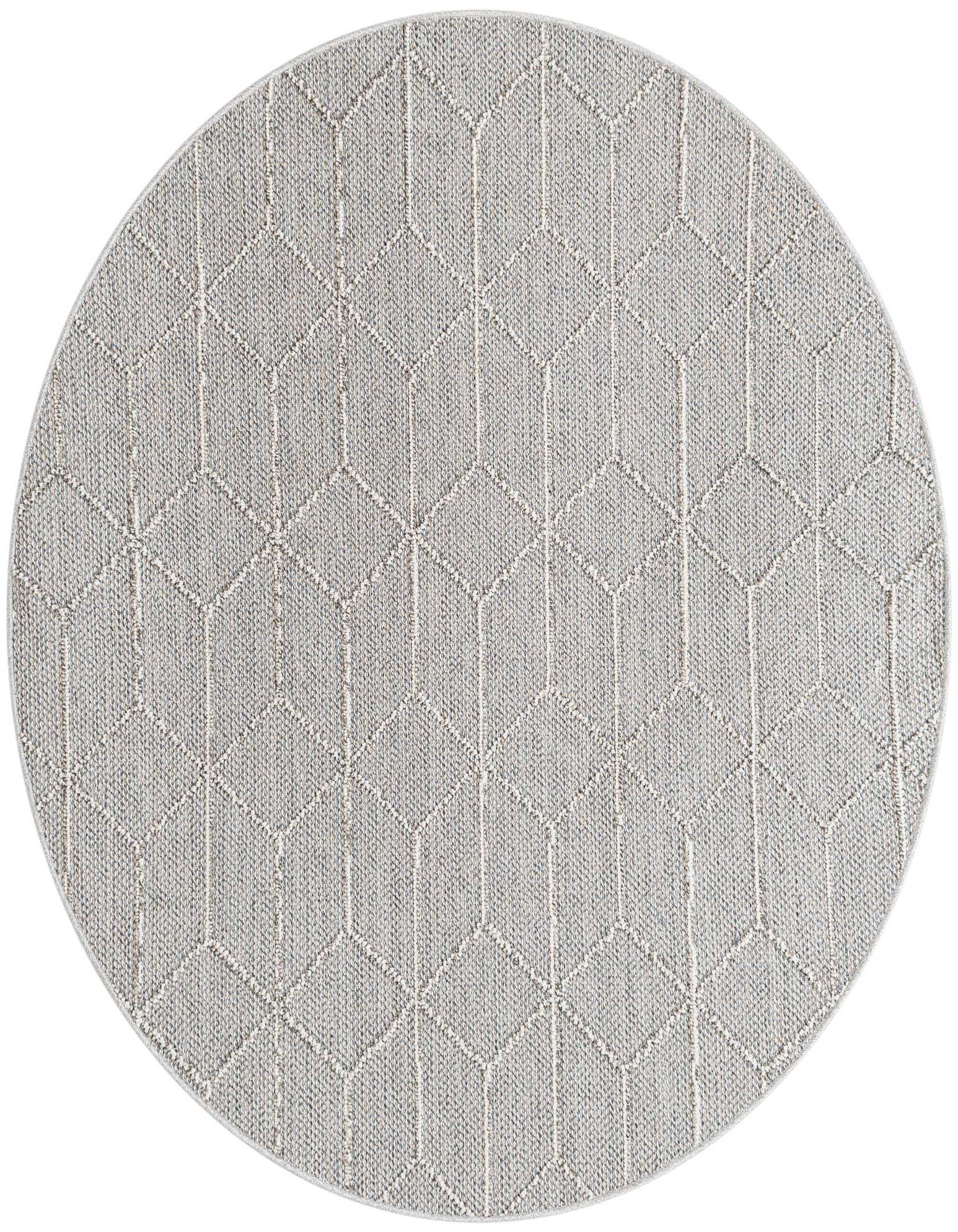 5' 3 x 5' 3 Easy-Clean Trellis Indoor / Outdoor Round Rug