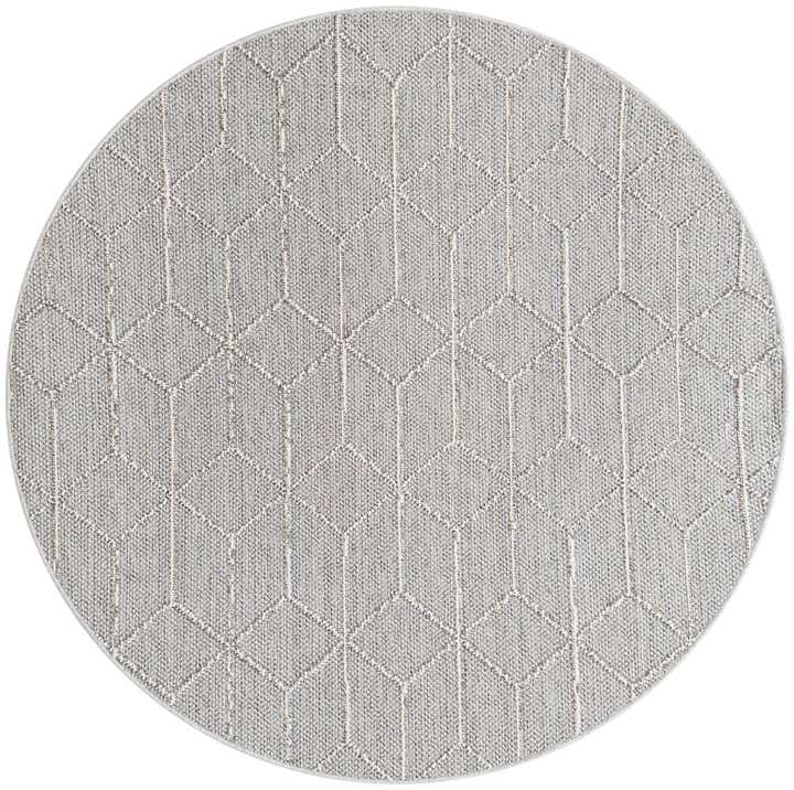 5' 3 x 5' 3 Easy-Clean Trellis Indoor / Outdoor Round Rug