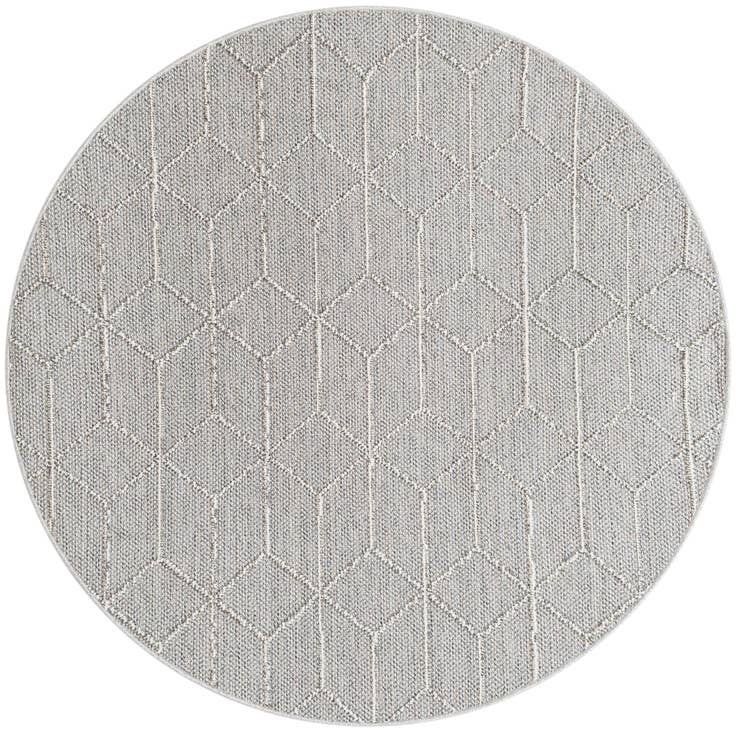 Detail image of 5' 3 x 5' 3 Easy-Clean Trellis Indoor / Outdoor Round Rug