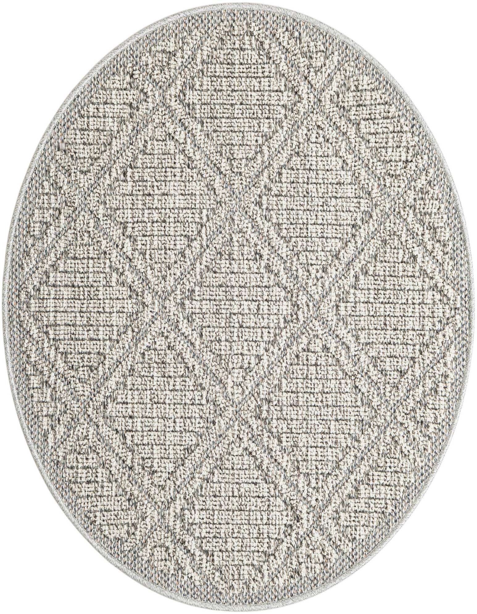 3' 1 x 3' 1 Easy-Clean Trellis Indoor / Outdoor Round Rug