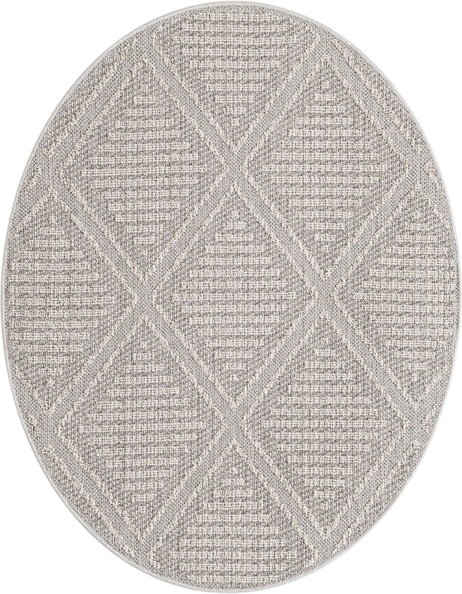 5' 3 x 5' 3 Easy-Clean Trellis Indoor / Outdoor Round Rug