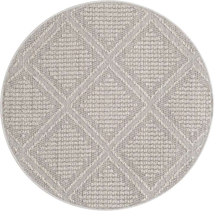 5' 3 x 5' 3 Easy-Clean Trellis Indoor / Outdoor Round Rug
