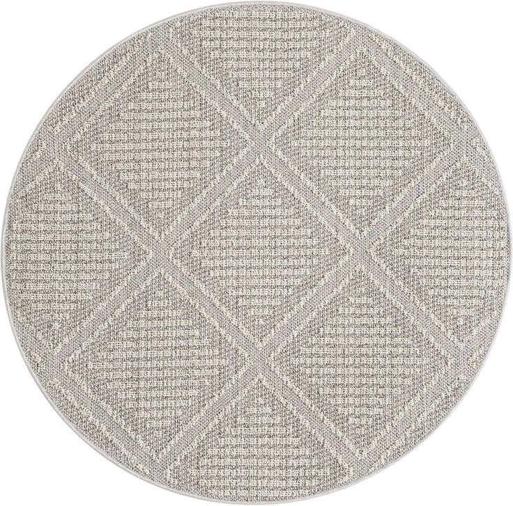 Detail image of 5' 3 x 5' 3 Easy-Clean Trellis Indoor / Outdoor Round Rug
