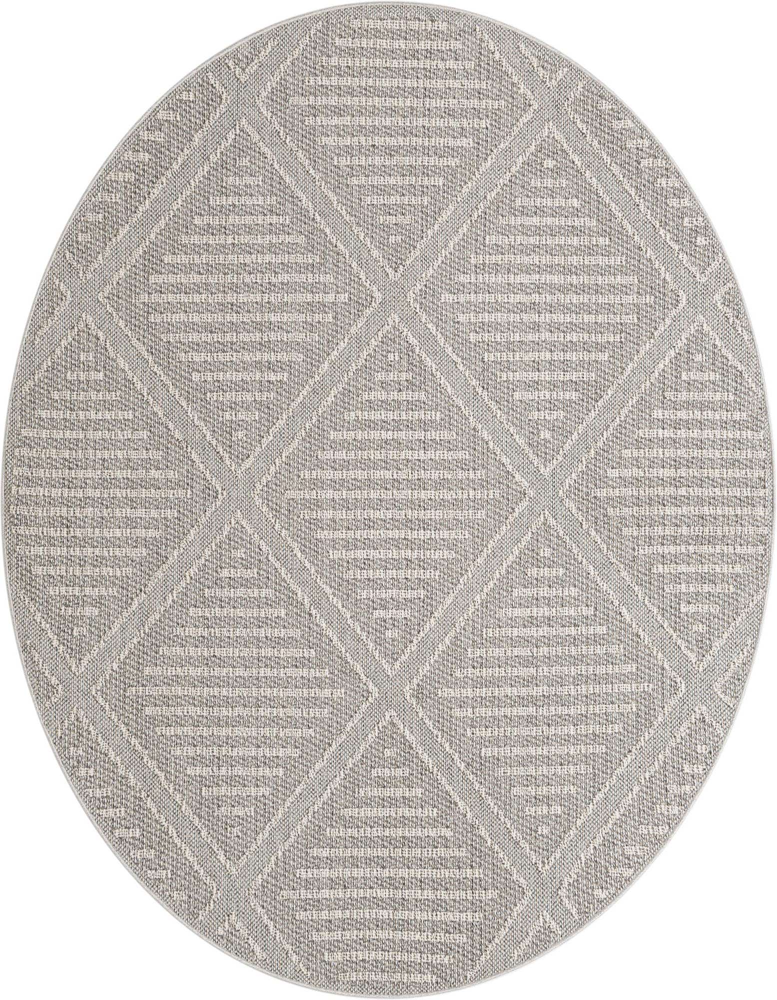 7' 10 x 7' 10 Easy-Clean Trellis Indoor / Outdoor Round Rug