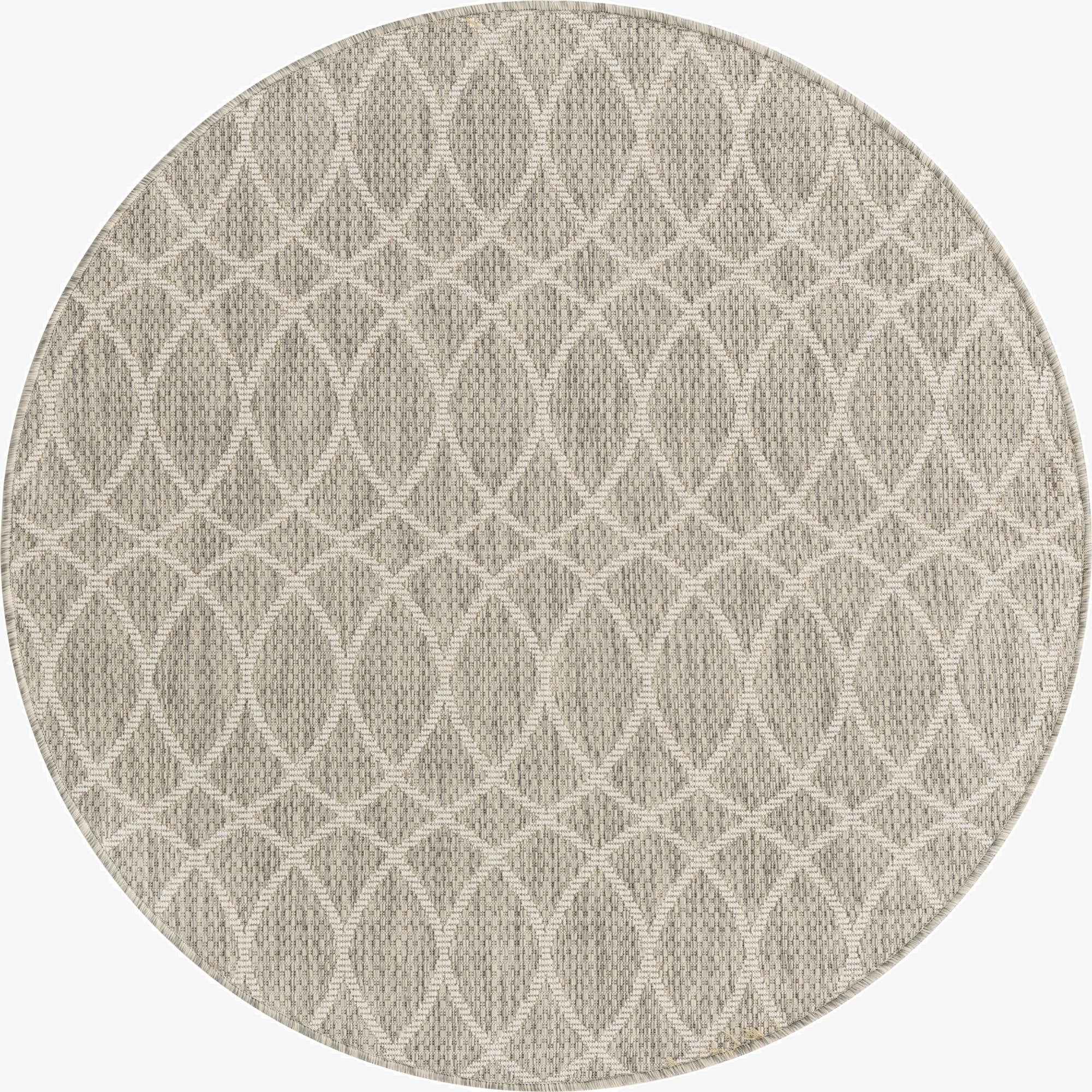 Primary image 4' x 4'  Washable Trellis Indoor / Outdoor Round Rug