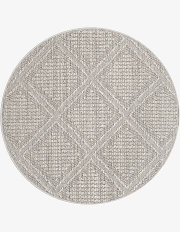 5' 3 x 5' 3 Easy-Clean Trellis Indoor / Outdoor Round Rug