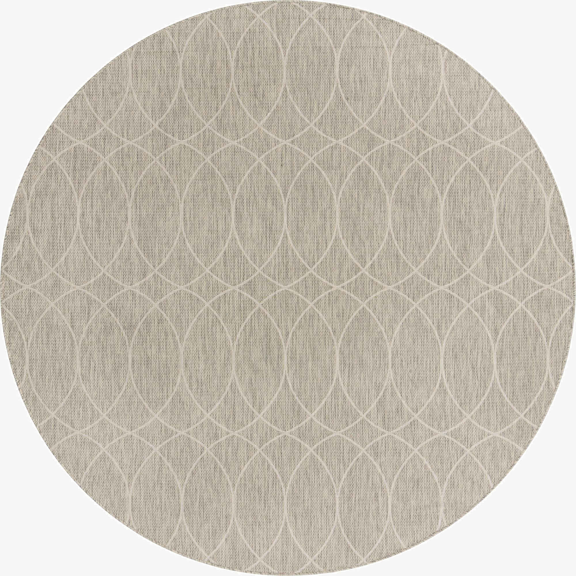 10' x 10'  Washable Trellis Indoor / Outdoor Round Rug