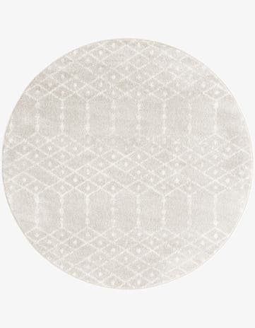 Light Gray Paxon Trellis Round Rug