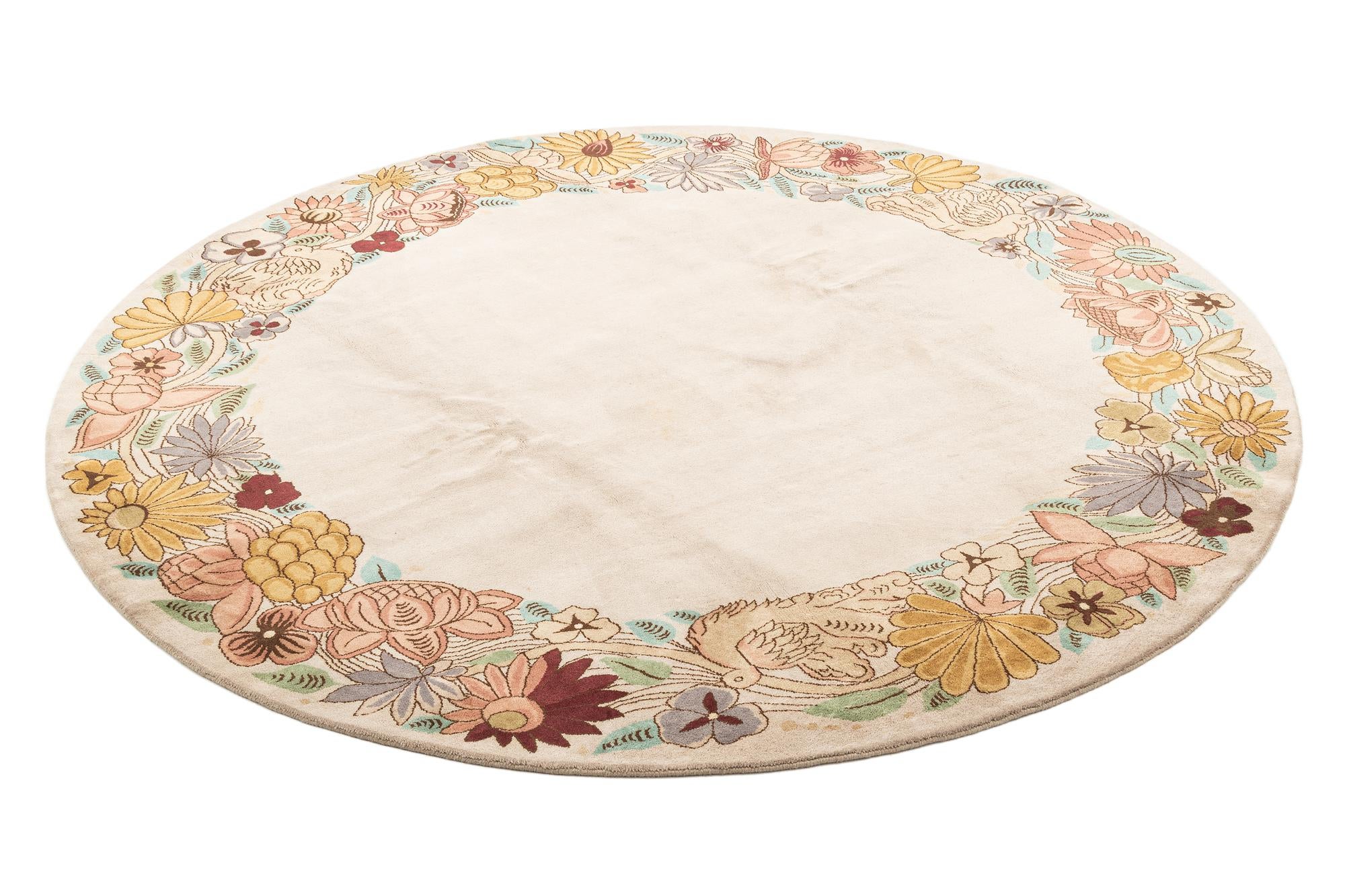 8' 1 x 8' 2 Hand Knotted Tibet Wool Round Rug