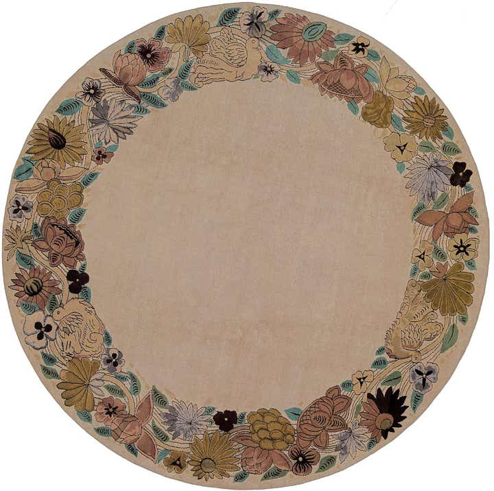 8' 1 x 8' 2 Hand Knotted Tibet Wool Round Rug