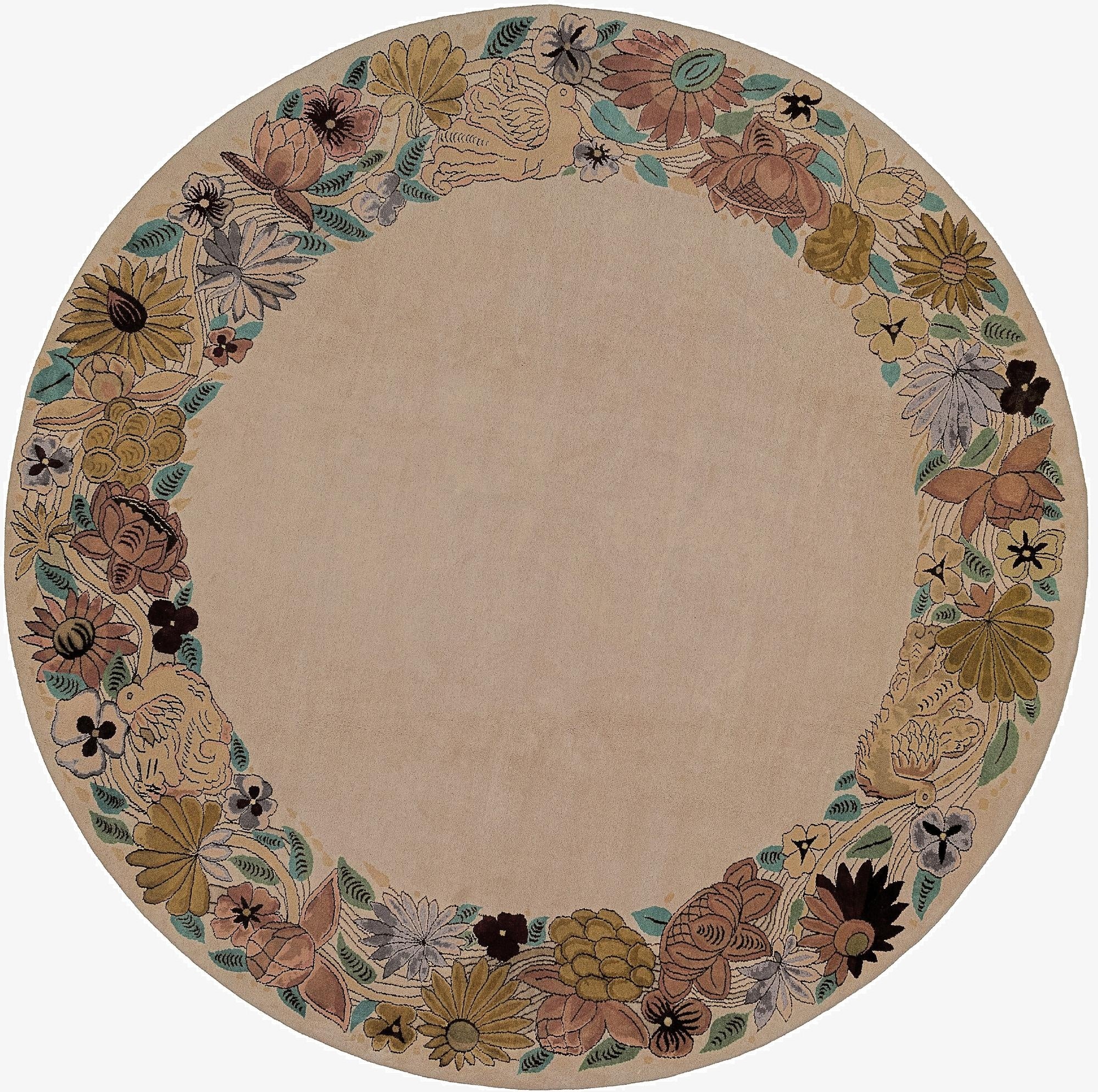 8' 1 x 8' 2  Hand Knotted Tibet Wool Round Rug