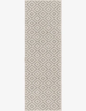 Light Gray Easy-Clean Jill Zarin Costa Rica Indoor / Outdoor Runner Rug