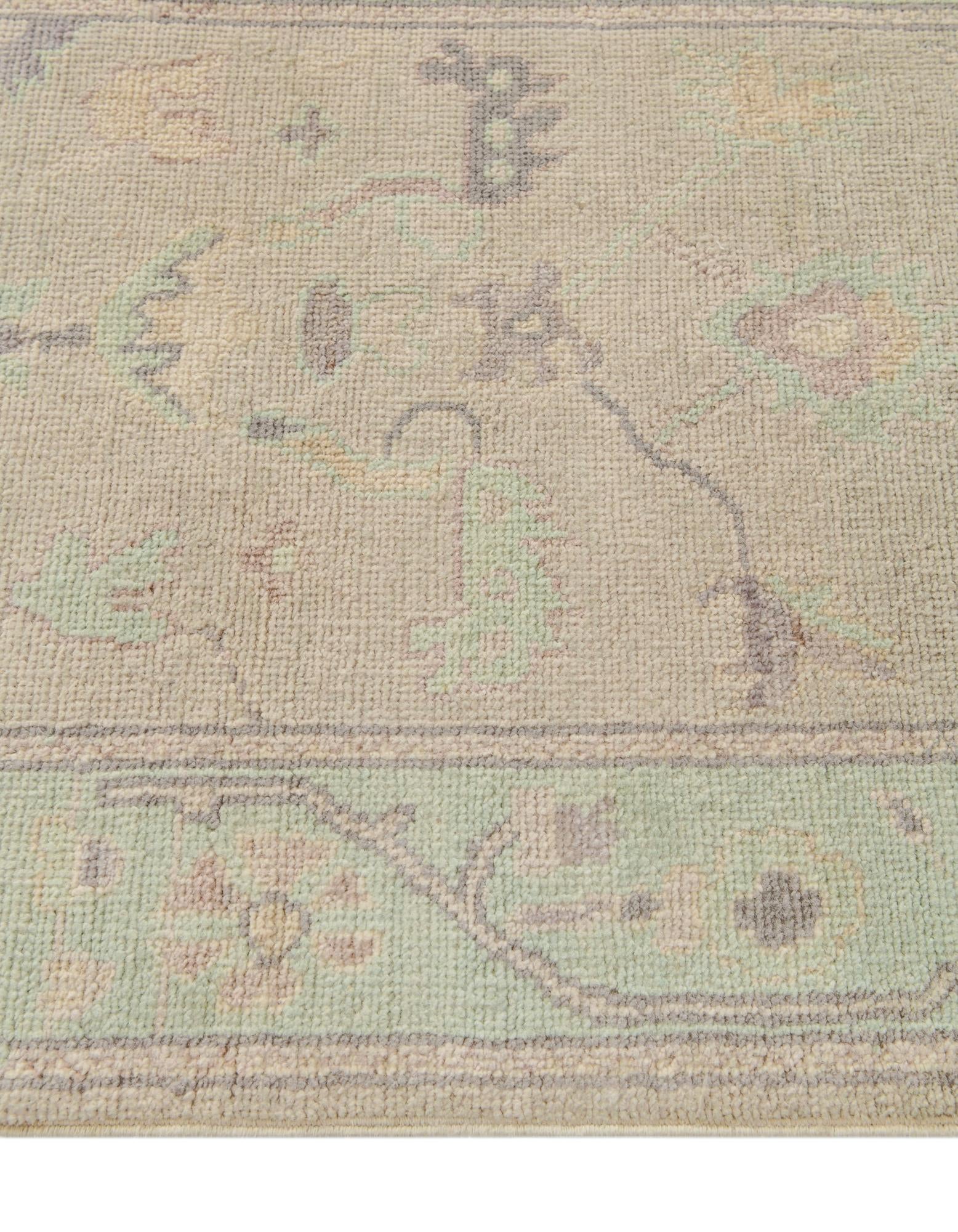 2' 7 x 9' 8 Hand Knotted Oushak Wool Runner Rug