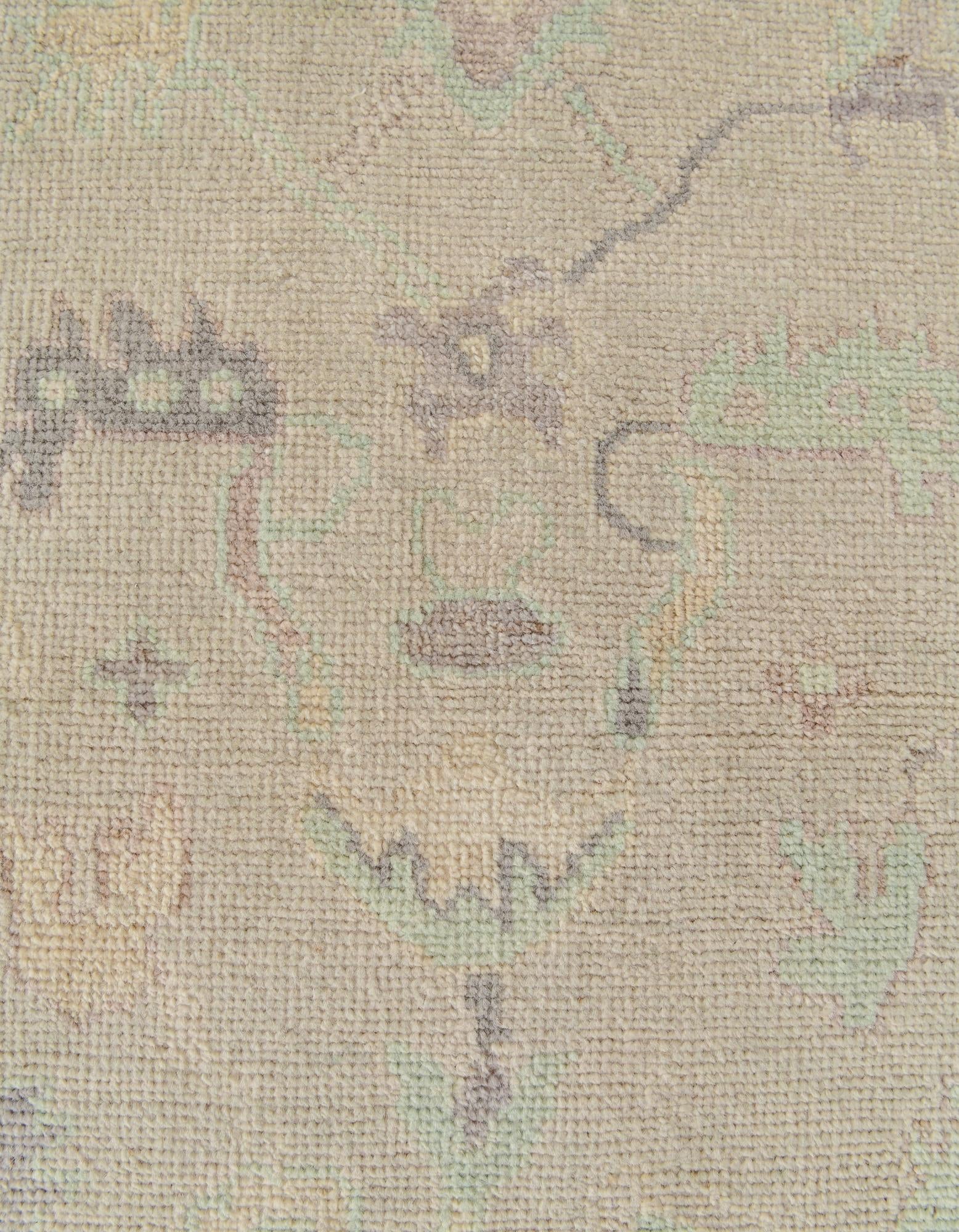 2' 7 x 9' 8 Hand Knotted Oushak Wool Runner Rug
