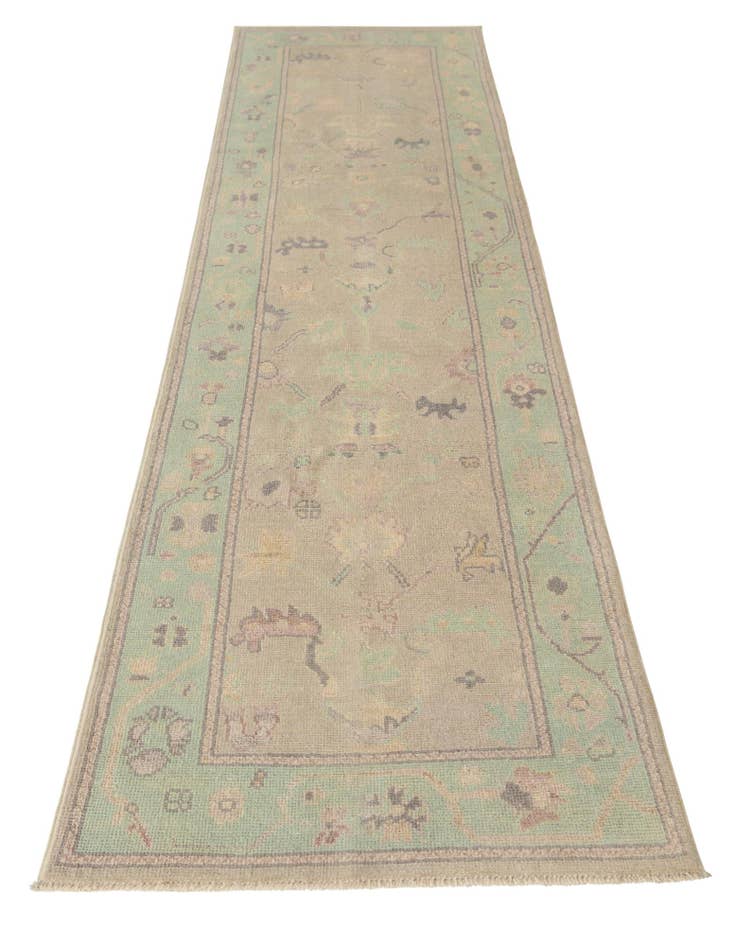 Detail image of 2' 7 x 9' 8  Hand Knotted Oushak Wool Runner Rug