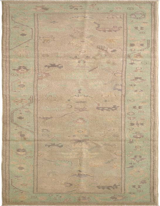 Detail image of 2' 7 x 9' 8 Hand Knotted Oushak Wool Runner Rug