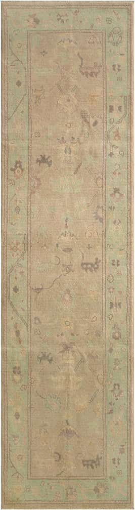 2' 7 x 9' 8 Hand Knotted Oushak Wool Runner Rug