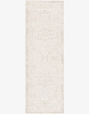 Light Gray Easy-Clean Aztec Indoor / Outdoor Runner Rug