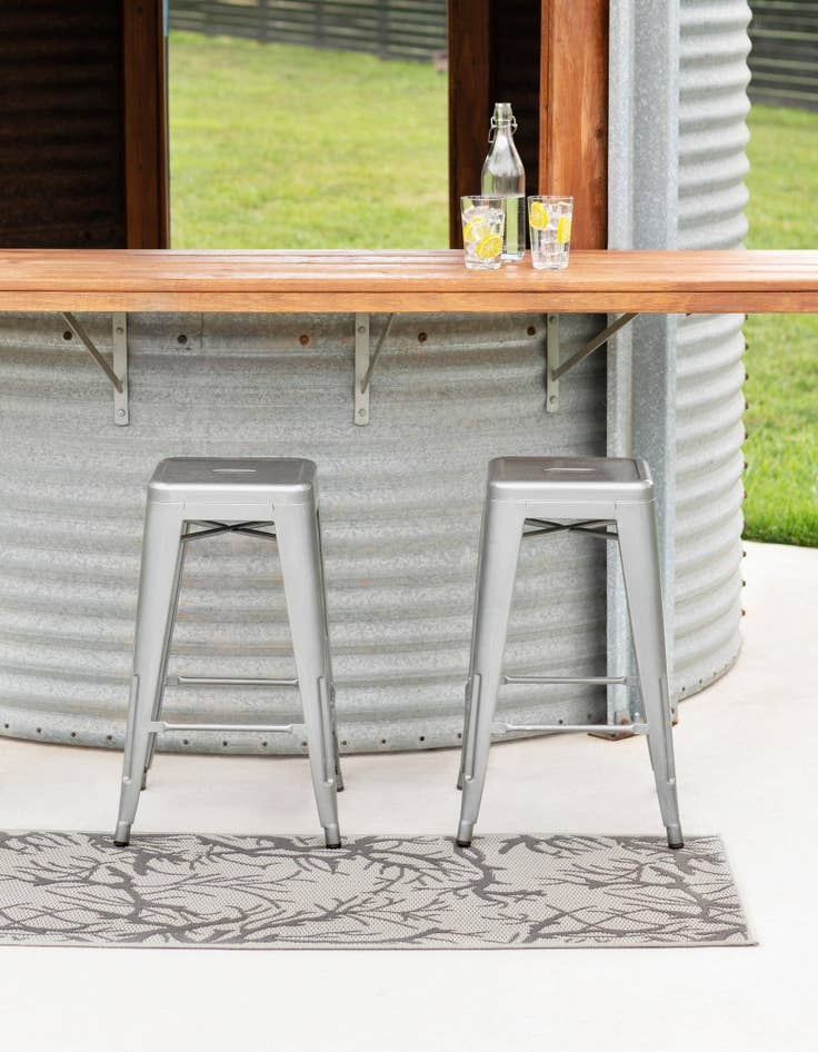 Detail image of 2' x 6'  Washable Botanical Indoor / Outdoor Runner Rug