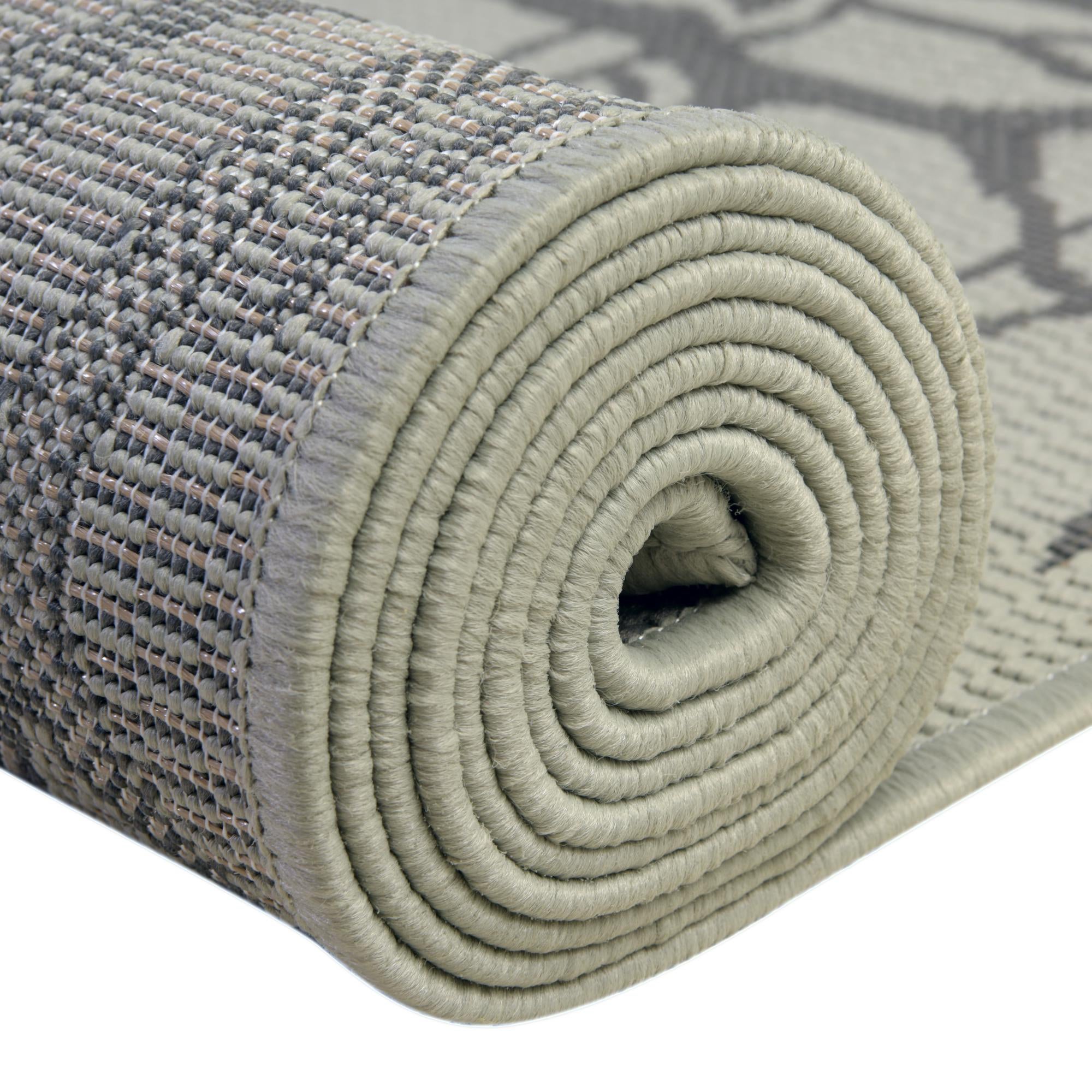 2' x 6' Easy-Clean Botanical Indoor / Outdoor Runner Rug