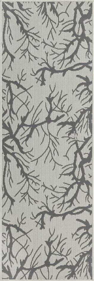 Detail image of 2' x 6' Easy-Clean Botanical Indoor / Outdoor Runner Rug