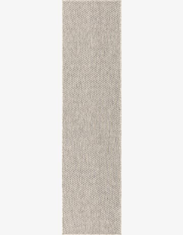 Light Gray Easy-Clean Solid Indoor / Outdoor Runner Rug