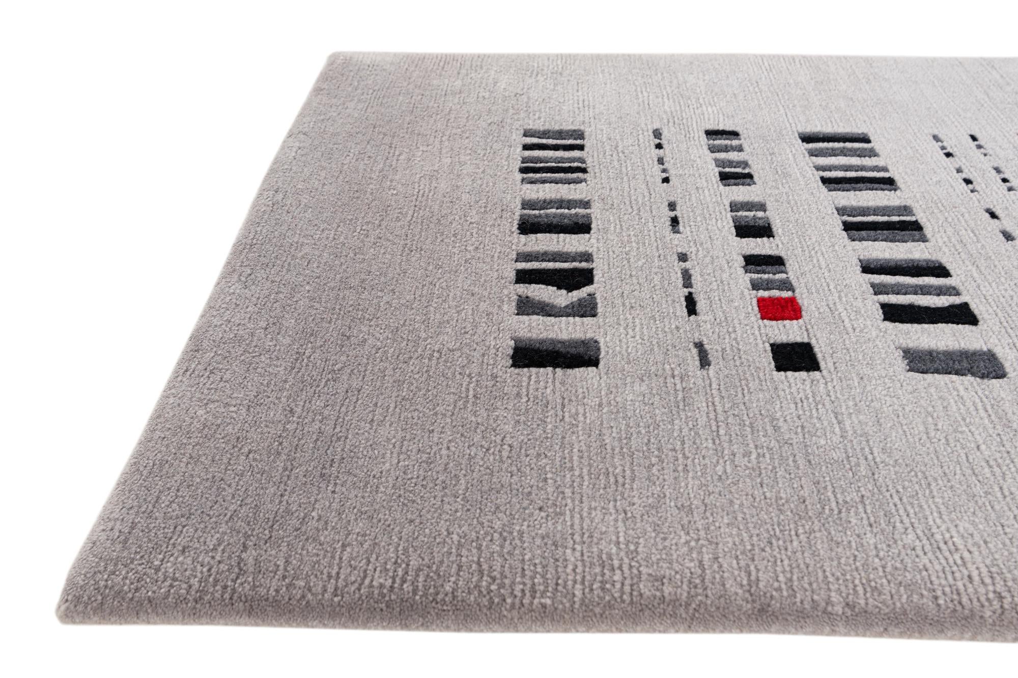 2' 9 x 9' 7 Hand Knotted Tibet Wool Runner Rug
