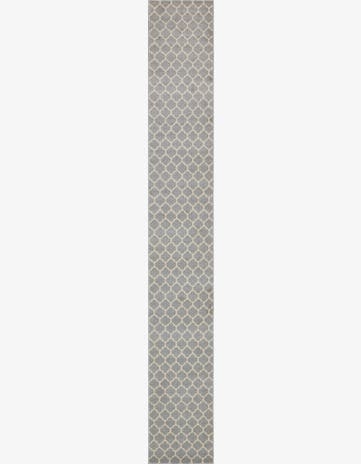 Light Gray Trellis Runner Rug