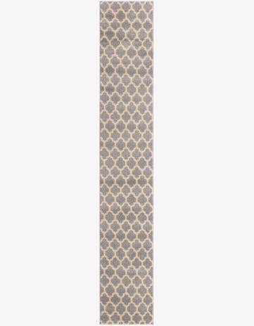 Light Gray Trellis Runner Rug