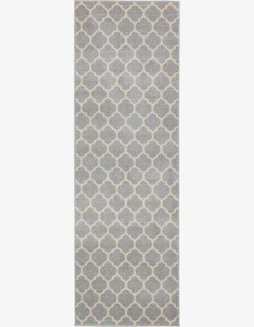 Light Gray Trellis Runner Rug