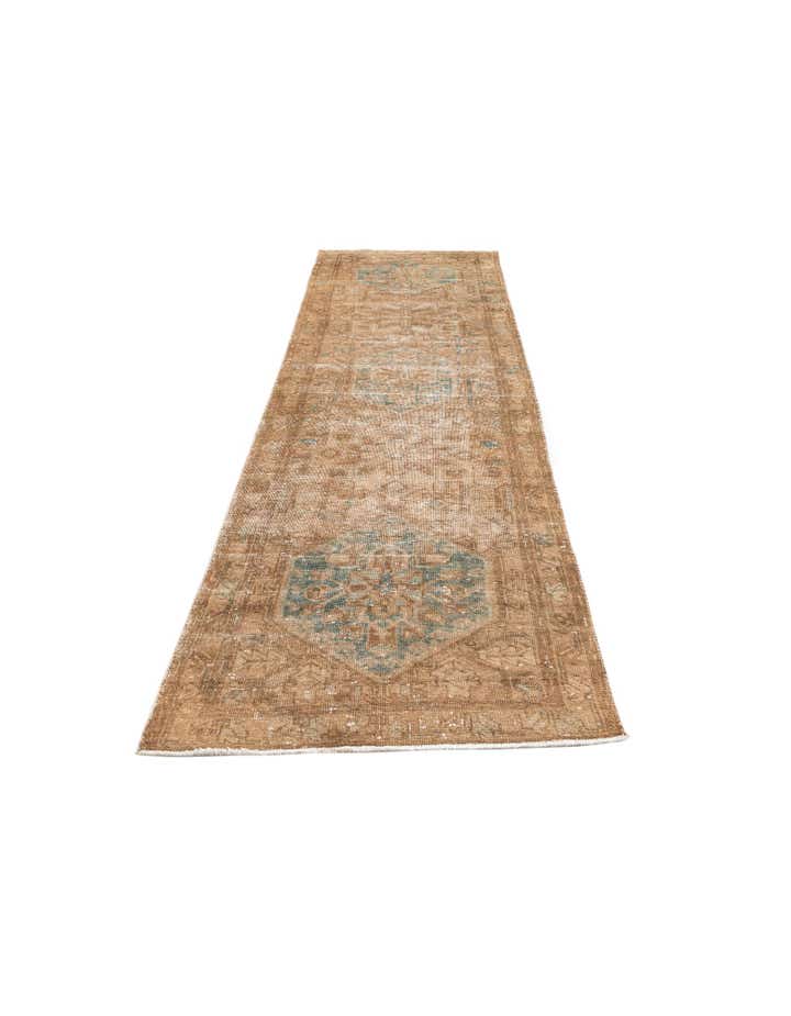3' 4 x 10' 7 Hand Knotted Ultra Vintage Persian Wool Runner Rug