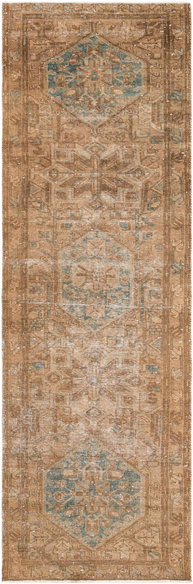 3' 4 x 10' 7 Hand Knotted Ultra Vintage Persian Wool Runner Rug