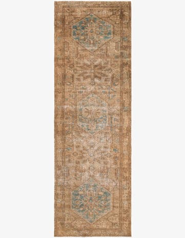 3' 4 x 10' 7 Hand Knotted Ultra Vintage Persian Wool Runner Rug