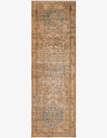 3' 4 x 10' 7 Hand Knotted Ultra Vintage Persian Wool Runner Rug