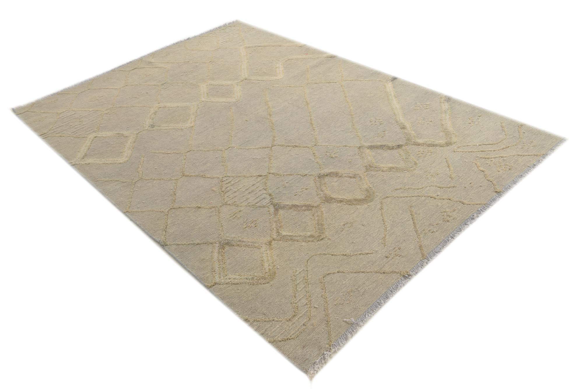 6' 6 x 7' 9 Hand Knotted Darya Wool Square Rug