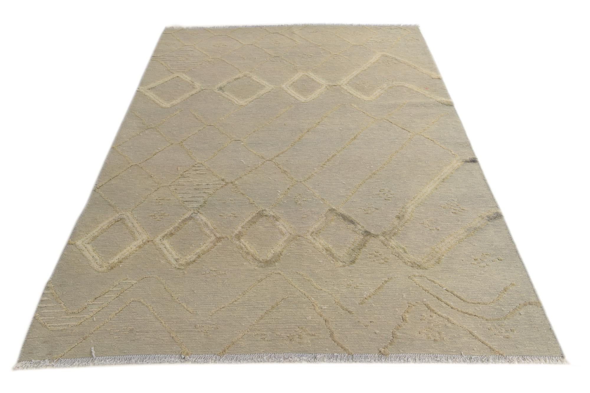6' 6 x 7' 9 Hand Knotted Darya Wool Square Rug