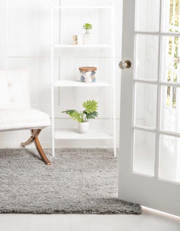 Light Gray Everyday Shag Square Rug