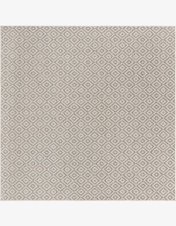 Light Gray Easy-Clean Jill Zarin Costa Rica Indoor / Outdoor Square Rug
