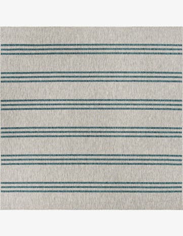Light Gray Easy-Clean Jill Zarin Anguilla Indoor / Outdoor Square Rug
