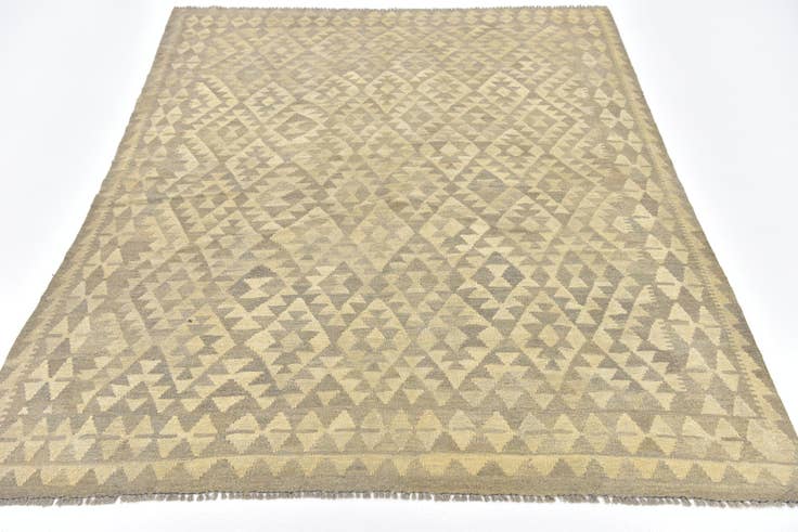 Detail image of 5' 9 x 6' 10 Hand Woven Kilim Waziri Wool Square Rug