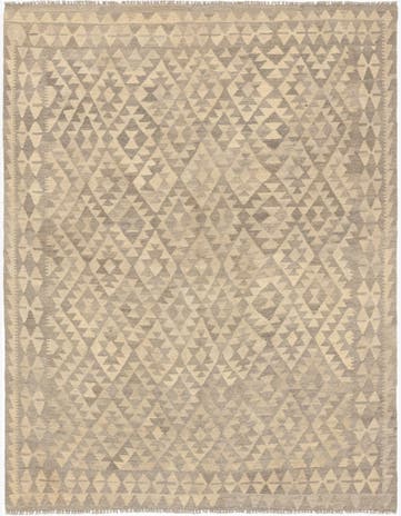 5' 9 x 6' 10 Hand Woven Kilim Waziri Wool Square Rug