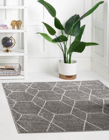 7' 10 x 7' 10 Lattice Frieze Square Rug