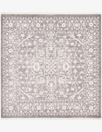 Light Gray Modern Classical Square Rug