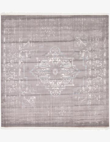 Light Gray Modern Classical Square Rug