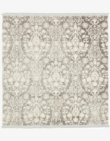 Light Gray New Vintage Square Rug